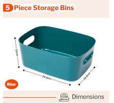 5x Green Stackzy Under Sink Storage Boxes Strong Rectangular Multi Use Baskets