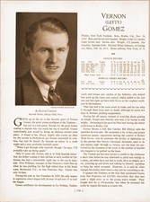 1933 Lefty Gomez Yankees HOF George Gibson 1930s Vintage Baseball Photo Page