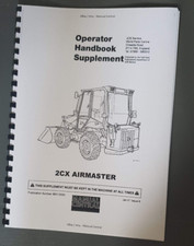 JCB 2CX AIRMASTER - OPERATOR HANDBOOK SUPPLEMENT