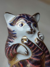 Royal Crown Derby Playful Kitten Figurine Paperweight Old Imari 1st Quality GOLD