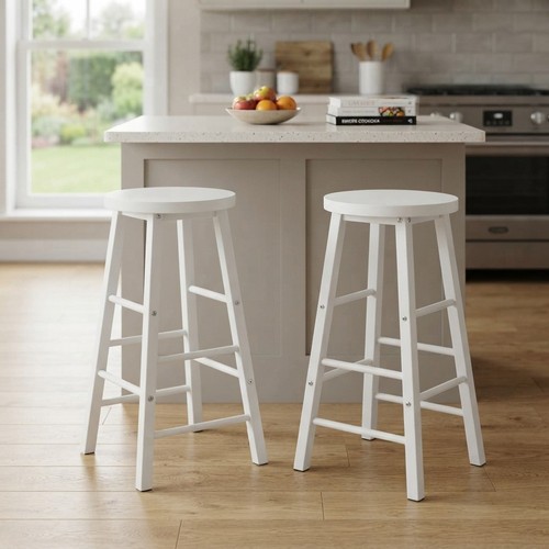 Elegant white barstools set - white,