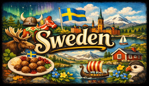 Sweden fridge magnet souvenir - sweden,