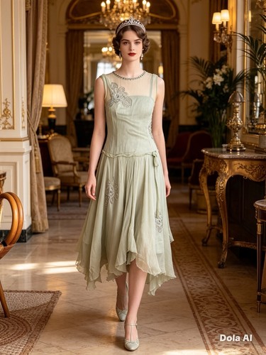 Vintage 1920s style sage green - vintage,
