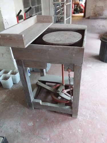 Antique wooden potters kick - potters,