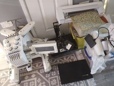 PR600 BROTHER EMBROIDERY+ VINYL+STEAM PRESS+MATERIALS+Janome 8002DG machine's