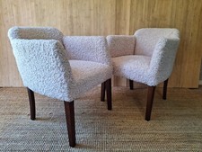 1 LEFT - Fab Vintage Mid Century Cocktail Occasional Tub Chair Blush Boucle