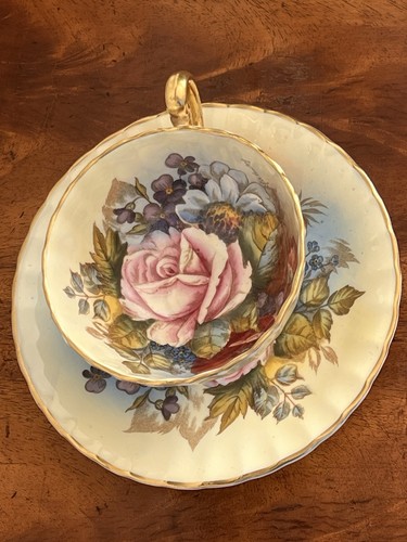 Aynsley cabbage rose teacup - aynsley,