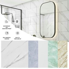 1-100X Marble Tiles Sticker Self-Adhesive Stick Kitchen Home Wall Bathroom Decor