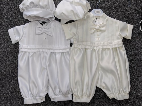 New boys christening romper