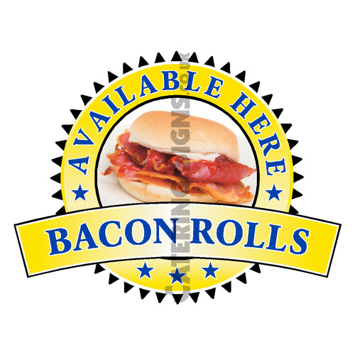 Bacon rolls sold - sold, sticker
