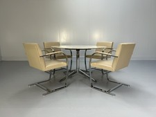 Knoll Studio "Florence Knoll" Round Dining Table & 4 "Brno" Armchair Suite - ...