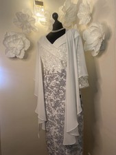 Veni Infantino 992017 Size 22 Ivory & Silver Sparkly Dress & Shawl  NEW