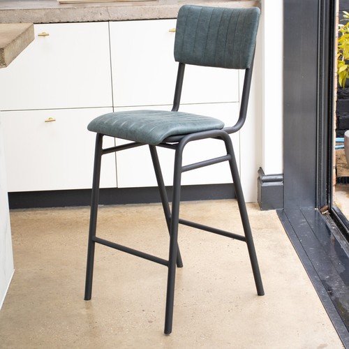 Blue upholstered bar stool - blue,