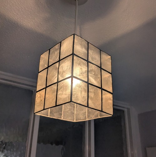 Vintage capiz shell lampshade - capiz,