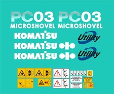 Komatsu PC03 Micro Digger Decal Set. 