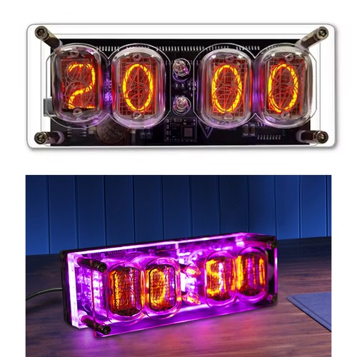 Bit glow tube clock - 4-bit, in-12