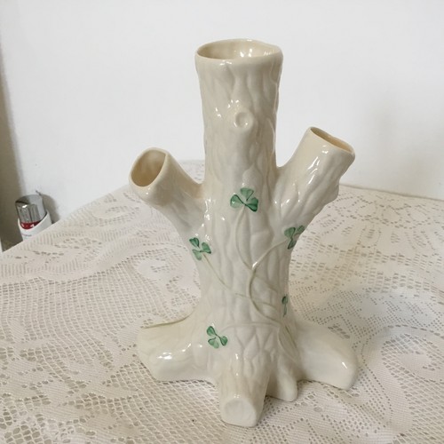 Belleek vintage vase shamrock - belleek,