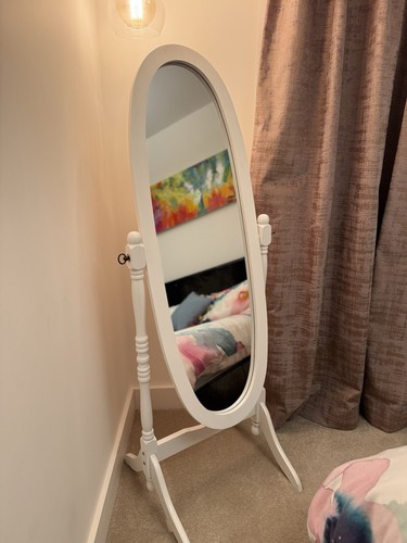 White floor standing mirror - white,