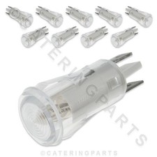PACK OF 10 x CLEAR 14mm FLUSH MOUNT NEON LAMPS 230V 71-134-2s VDE PRINCE CASTLE