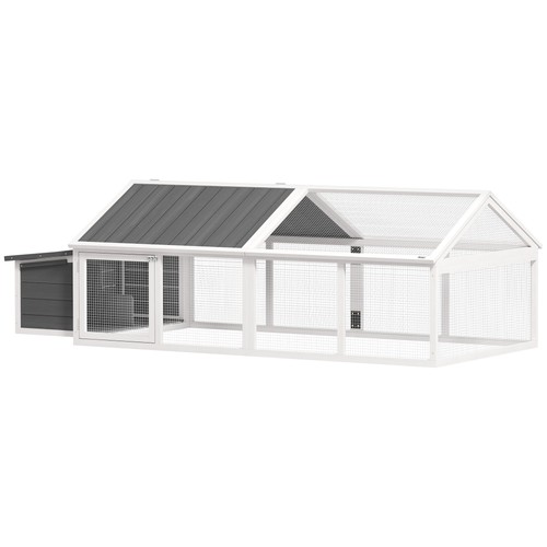 Pawhut wooden chicken run with - pawhut,