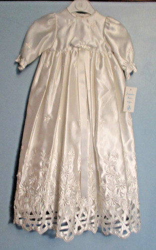 Long ivory embroidered satin - long,