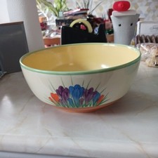 CLARICE CLIFF AUTUMN CROCUS PATTERN BOWL 21.5 cm diameter. In stunning condition