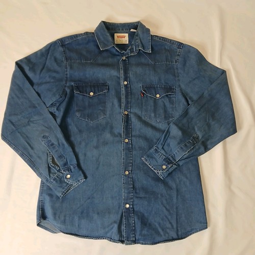 Levi denim shirt blue mens - levi's,