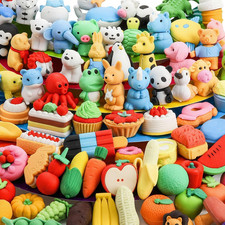 125 Pack Animal Erasers, Desk