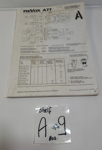 Revox a77 a700 manual with - revox,