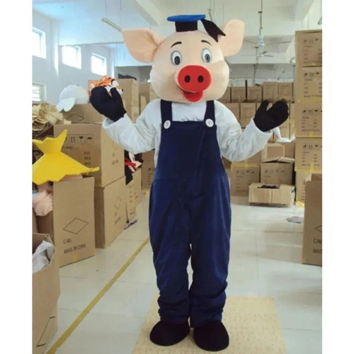 Jumpsuit pig mascot - jumpsuit, costume