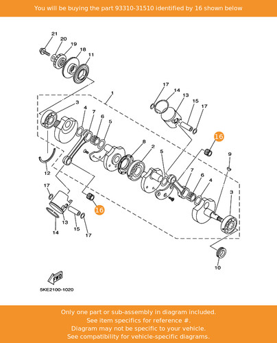 Yamaha bearing 93310 31510 - yamaha, bearing,