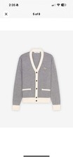 Maison Kitsune Unisex Baby Fox Patch Bi-Color Classic Cardigan Grey Melange HU00