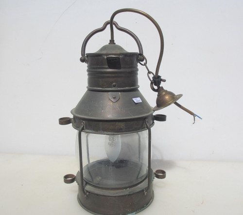 Large vintage brass lantern - large,