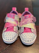 SKECHERS Twinkle Toes Light Up Sneakers Butterfly Pink Size 6 NEW NWT