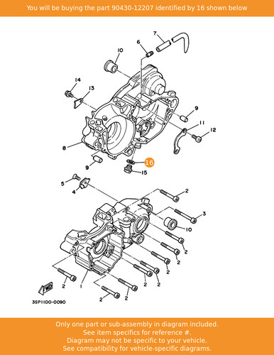 Yamaha gasket 90430 12207 oem - 90430-12207,