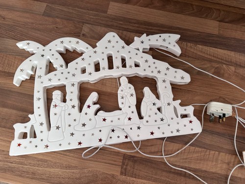 Christmas light nativity - up,