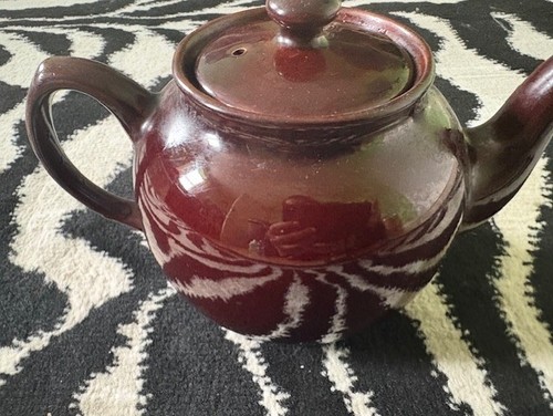 Brown teapot ceramic porcelain - teapot,