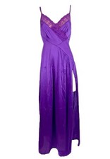 Undercover Wear Night Gown Full Slip Split Small Violet Purple Vintage Negligee