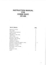 JF Rotary Tedder Combi Rake CR400 Operators Manual CR 400