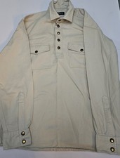 Vintage Orvis  men's smock shirt medium stone cotton l/sleeves Malpas style
