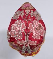 Antique handmade folk costume headdress beaded hat Russian kokoshnik Hungarian