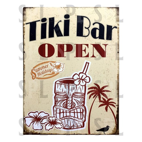 Tiki bar open - bar, retro