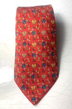 Hermes 100% silk orange tie