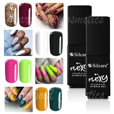 Silcare Flexy UV LED Gel Nail Polish Hybrid Manicure Soak Off DUO Kit 2pcs Set