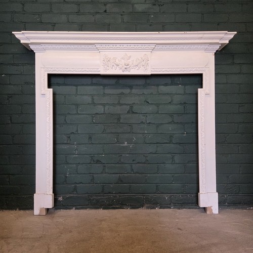 Vintage painted pine fireplace - painted,