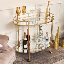 Gold Mirrored Oval Drinks