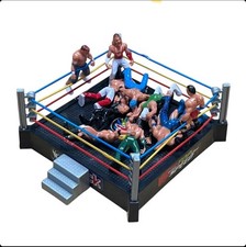 PEBBLE HUG  Mini WWE Wrestling Ring with 12 Mini Figures, Wrestling Toy For Kids