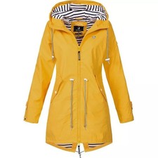 Womens Waterproof Raincoat Ladies Outdoor Wind Rain Forest Jacket Coat UK