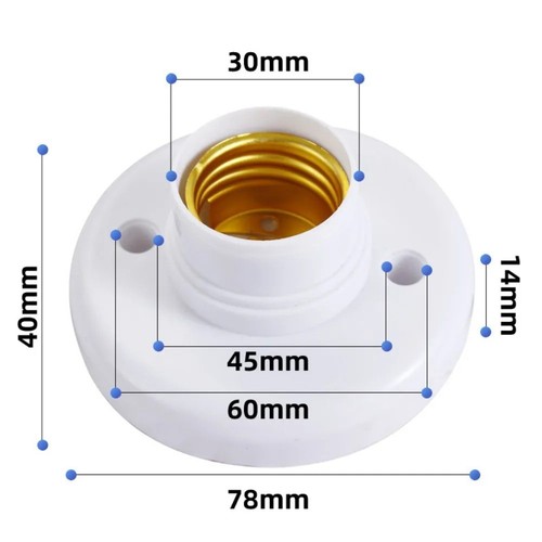 E27 screw bulb holder white - e27,