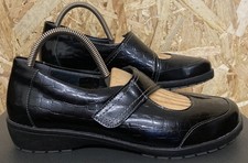 Ladies Fly Flot Suave Patent Leather Mary Jane Shoes.Uk7 Eu40.Mock Croc.PRISTINE